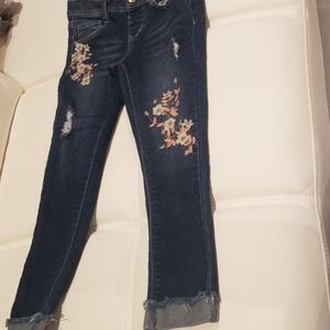 Girls with embroidered  flowers